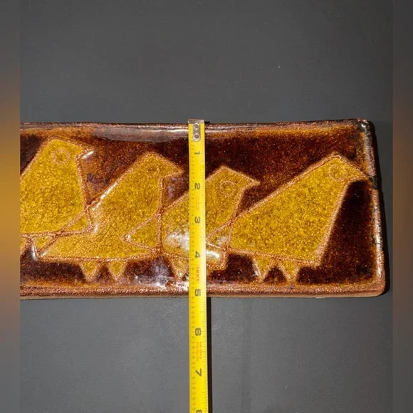 Mid Century Modern 1960s Danish Ceramic Soholm Stentoj Wall Plaque 4 Birds Rare